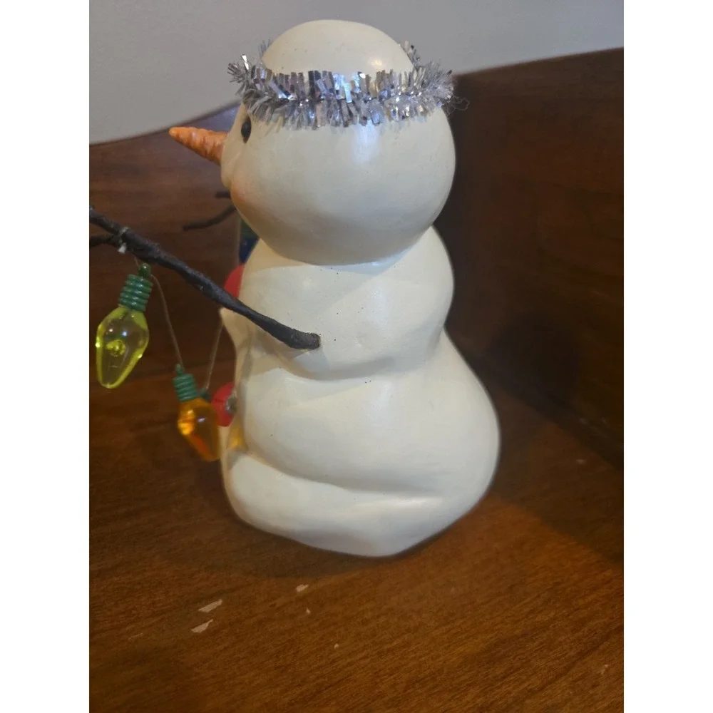 Hallmark Mitford Snowman Figurine JC Christmas Lights Star Jan Karon Resin 2000